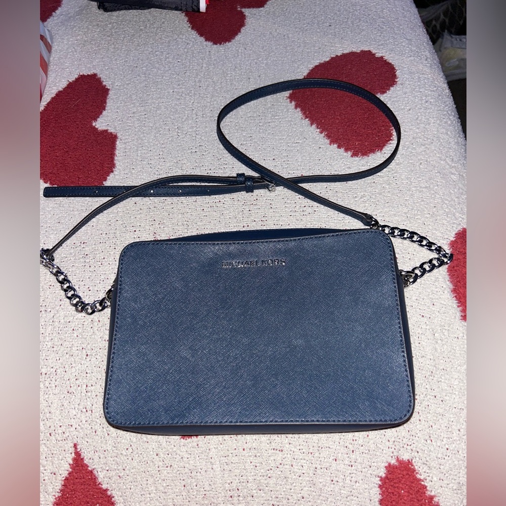 NWT Michael Kors Dark Blue Crossbody with Chain